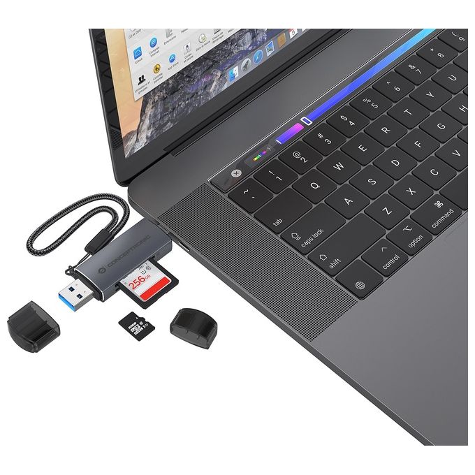 Conceptronic BIAN05G Lettore di Schede USB 3.2 Gen 1 Type-A-Type-C Grigio