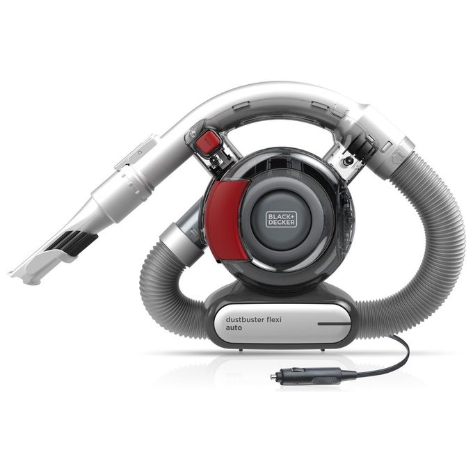 Black+Decker PD1200AV-XJ Dustbuster Flexi Aspirapolvere per Auto  0,56 L 12 V Tecnologia Ciclonica Grigio-Rosso