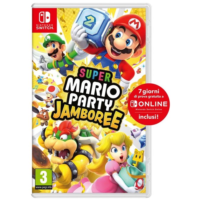 Nintendo NIN10013822 Super Mario Party Jamboree Gioco per Nintendo Switch con 5 Nuovi Tabelloni e Oltre 110 Minigiochi + 7 Giorni di NSO colore Standard