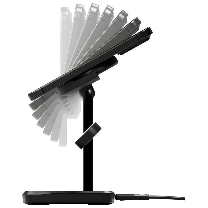Cygnett CY5100BUNCP ChargeBase Caricatore Wireless 3 in 1 Ricarica Rapida 15 W Testina Girevole 80° Base Antiscivolo Zavorrata colore Nero