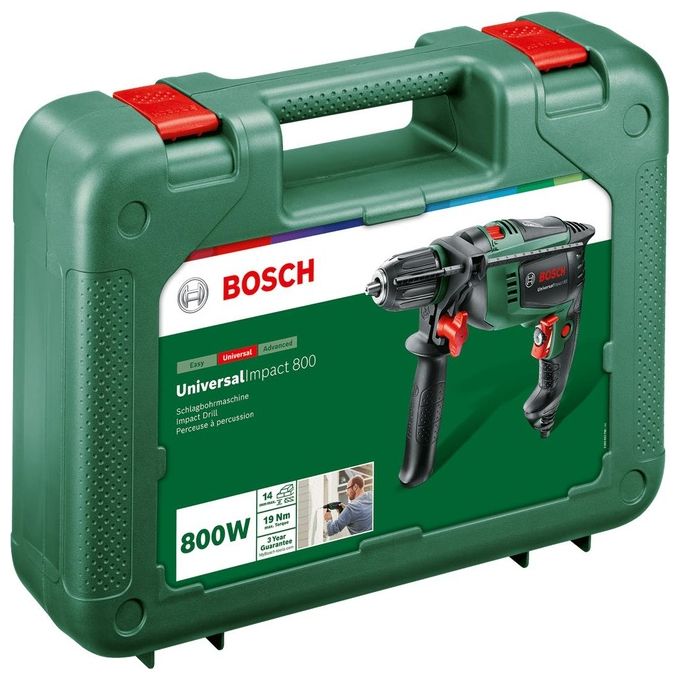 Bosch Trapano Con Percussione 800 W Reversibile Con Valigetta Universalimpact