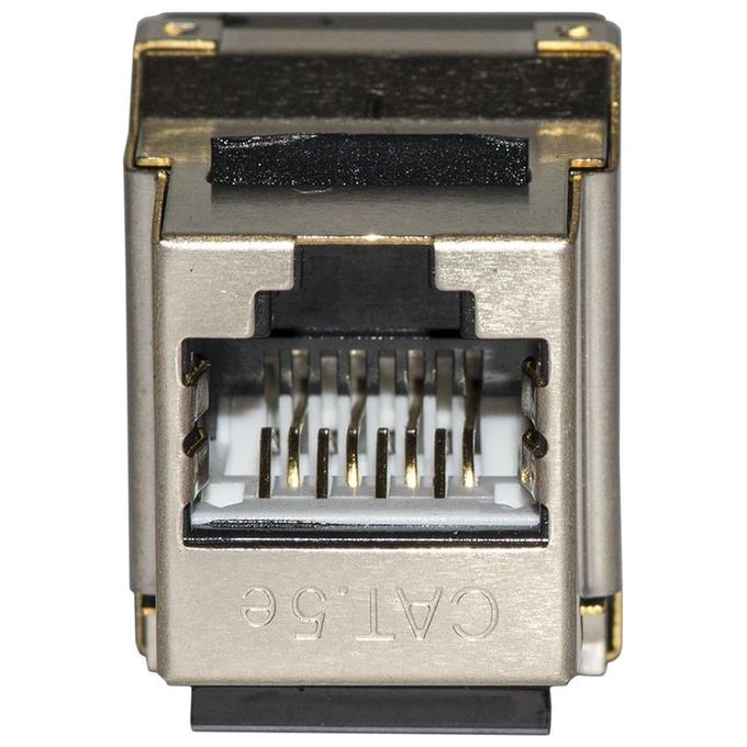 Link inserto jack schermato rj45 8 poli cat 5e 180° per reti
