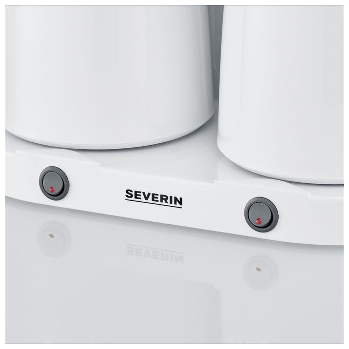 Severin KA 9314 Macchina da caffe' americana con doppia caraffa termica 1 L 2000 W filtro girevole indicatore livello acqua colore Bianco