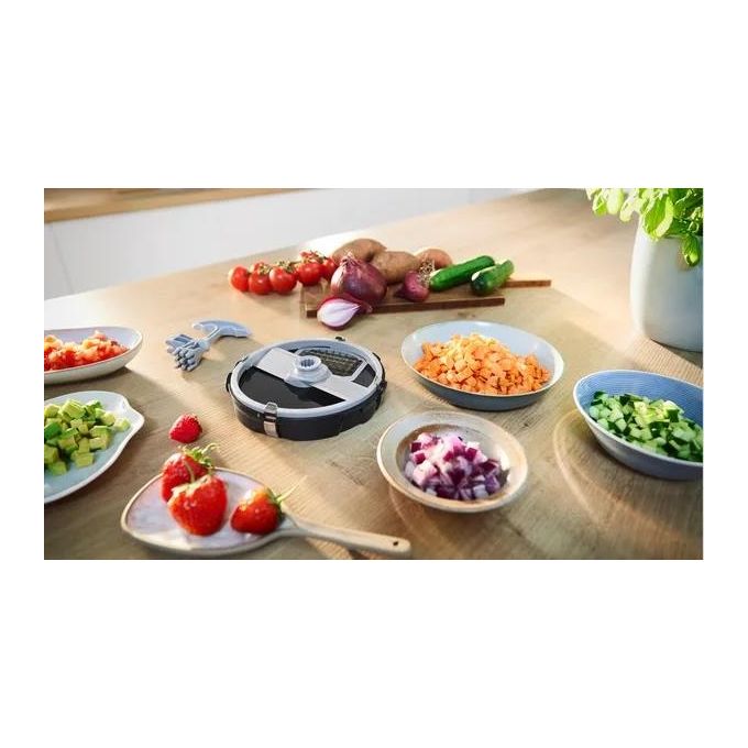 Bosch MUZS68CC Tagliacubetti per Robot da Cucina Serie 6 e Serie 8 Acciaio Inossidabile e Plastica colore Nero Grigio