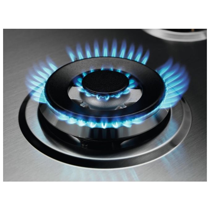 Electrolux KGU64361Z Piano cottura a gas Ultraflat 4 fuochi 1 bruciatore Wok multicorona Griglie in ghisa 60 cm Inox Antimpronta