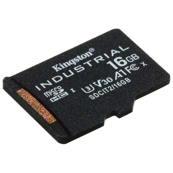 Kingston SDCIT2-16GB Industrial microSDHC 16GB UHS-I U3 V30 A1 pSLC Classe 10 con Adattatore SD colore Nero