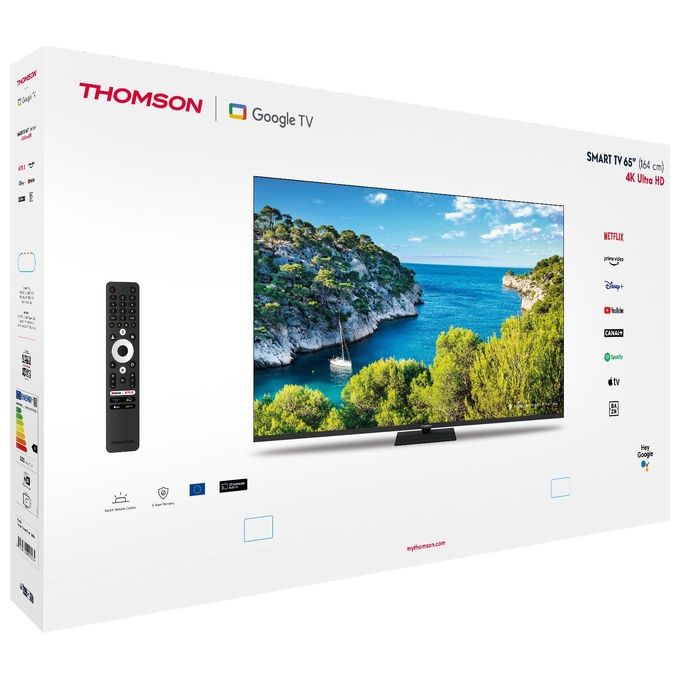 Thomson 65UG5C14 Smart TV 65'' 4K Ultra HD LCD Google TV HDR10 Dolby Vision Wi-Fi colore Nero