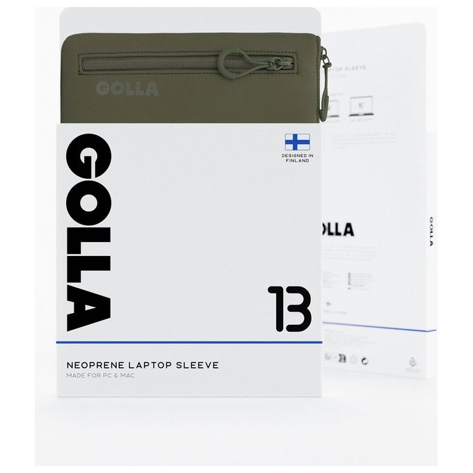 Golla 601656 Metro Custodia Sleeve per Laptop 13'' Neoprene Idrorepellente 2 Scomparti colore Verde
