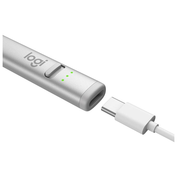 Logitech F00012 Crayon Stilo Digitale per iPad USB-C Tecnologia Apple Pencil 7 ore autonomia colore Argento