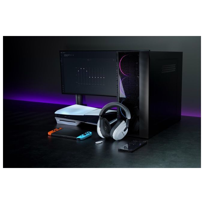 Turtle Beach TBS-3102-15 Stealth 600 Gen 3 Auricolare Wireless Gaming con Connessione 2.4 GHz e Bluetooth 5.2 per PS5 PS4 PC Mobile Durata Batteria Fino a 80 Ore colore Bianco