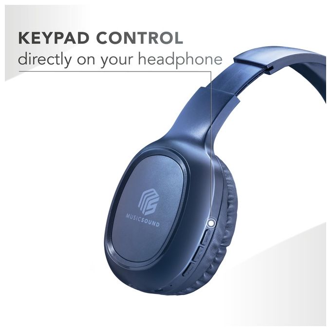 Cellular Line Music Sound Cuffie con Microfono Bluetooth Azzurro
