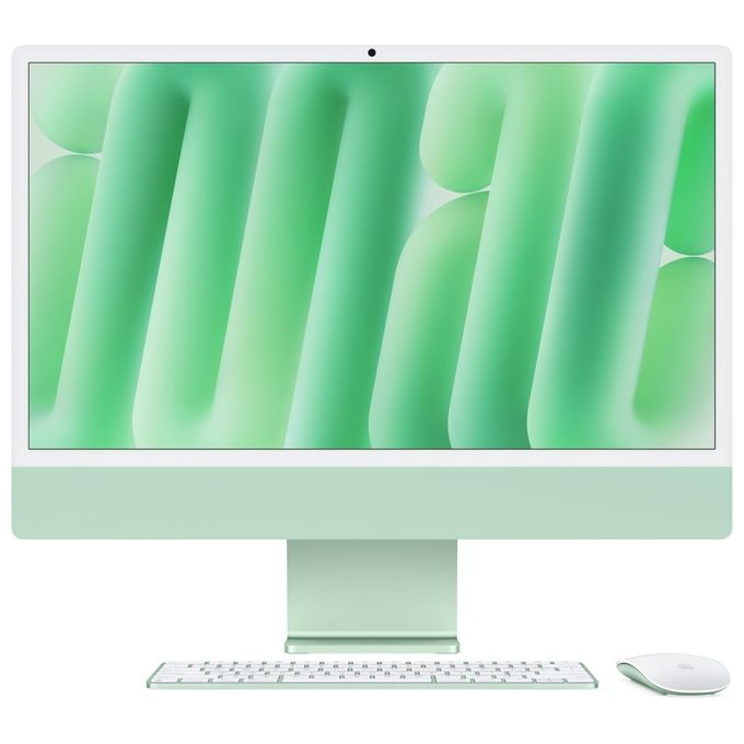 Apple MWUE3T-A iMac PC All-in-One Chip M4 CPU 8-core GPU 8-core Display Retina 24'' 16GB 256GB SSD colore Verde