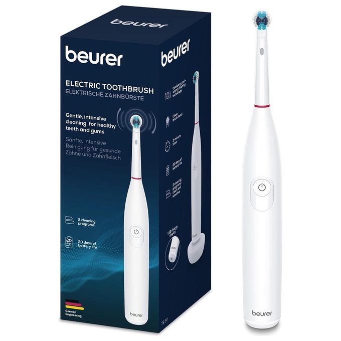 Beurer TB 30 Spazzolino elettrico oscillante-pulsante 2 modalita' timer 2 min autonomia 20 giorni colore Bianco