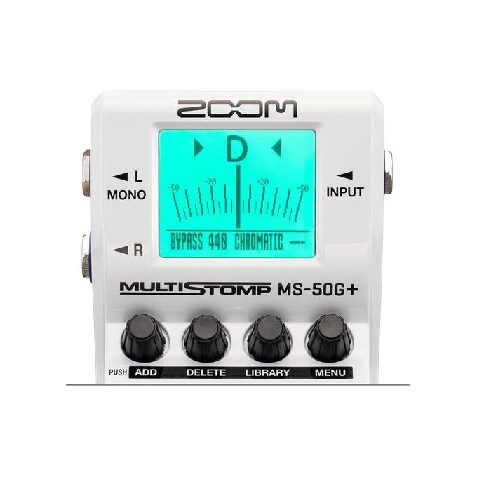 Zoom MS-50G+ Pedale Multieffetto per Chitarra 100 Effetti 2 Uscite Stereo Alimentazione USB e Batteria AA Schermo LCD a Colori colore Nero Bianco