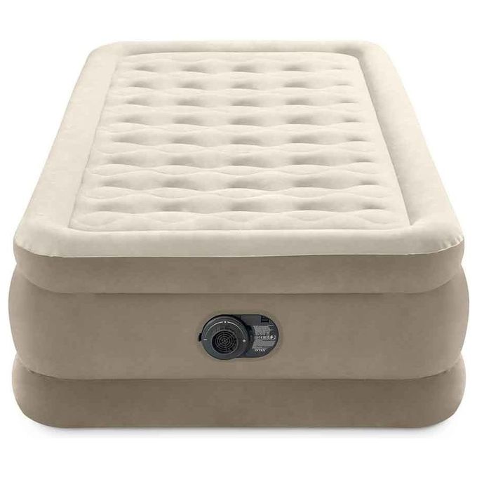 Intex 64426ND Ultra Plush Materasso Gonfiabile Singolo Fiber-Tech 99x191x46 cm Pompa Integrata 220V 136 Kg colore Beige