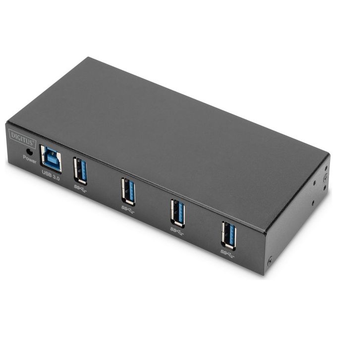 Digitus DA-70257 Industrial Line Hub USB 3.0 4 Porte USB A 5 Gbps Alimentazione 9-24 V Colore Nero