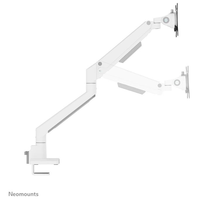 Neomounts W128881660 DS70-250WH1 Supporto da Scrivania per Monitor 17''-35'' Portata 9 Kg Regolazione Altezza 21,5-49,5 cm con Molla a Gas colore Bianco