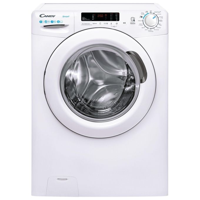 Candy CSS41272DWSE-11 - Lavatrice Libera Installazione 7 kg, Classe C, Slim Profondita' 45 cm, Centrifuga 1200 giri-min, Funzione Vapore + Smart Touch NFC, (85 × 60 × 45 cm), Bianco