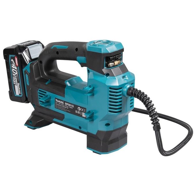 Makita MP001GZ Compressore Portatile a Batteria 40V max 11,1 bar 24 l-min con Display Digitale e Spegnimento Automatico colore Nero Blu