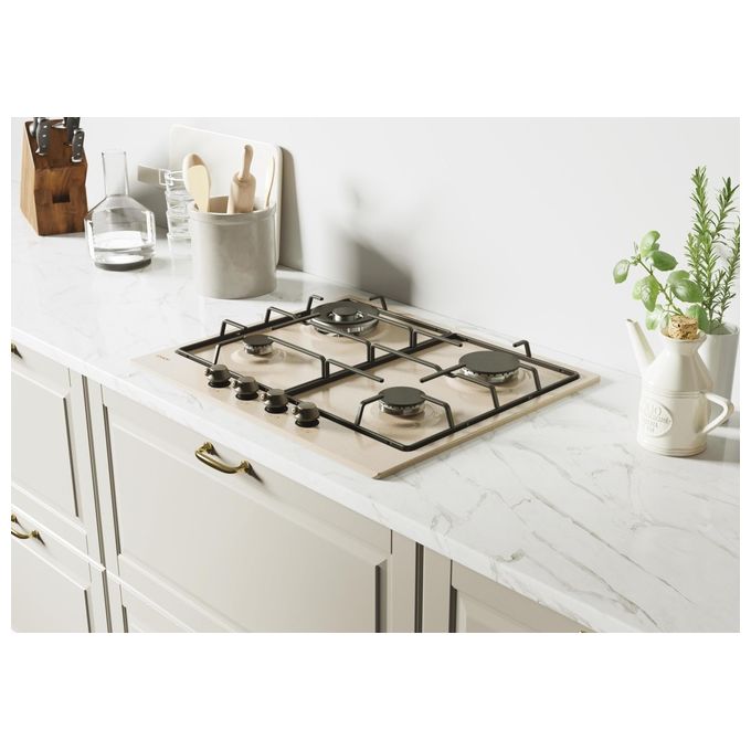 Candy CHW6BRAV4WGT Piano Cottura a Gas 4 Zone 60 cm Avena