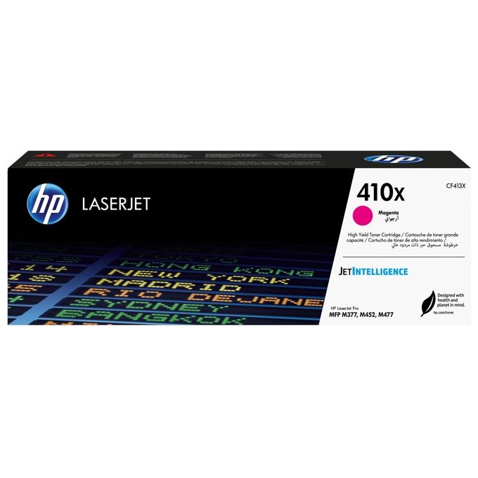 HP 410X CF413X Cartuccia Toner Originale ad Alta Capacita' per Stampanti HP Laserjet Pro della Serie M300, M450 e M470, JetIntelligence, Magenta