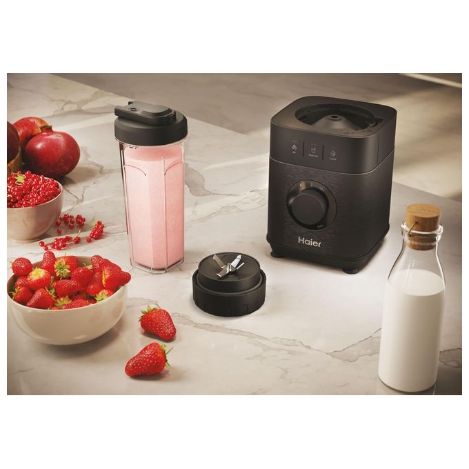 Haier HBL5B2011 I-Master Serie 5 Frullatore 1200 W 2 L 6 lame acciaio inox 3 programmi autopulizia Personal Jug colore Nero