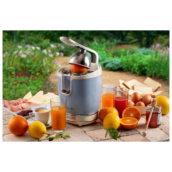 Ariete 413 Vintage Spremiagrumi Elettrico con Leva 85 W Salvagoccia 2 Coni Acciaio Inox colore Celeste