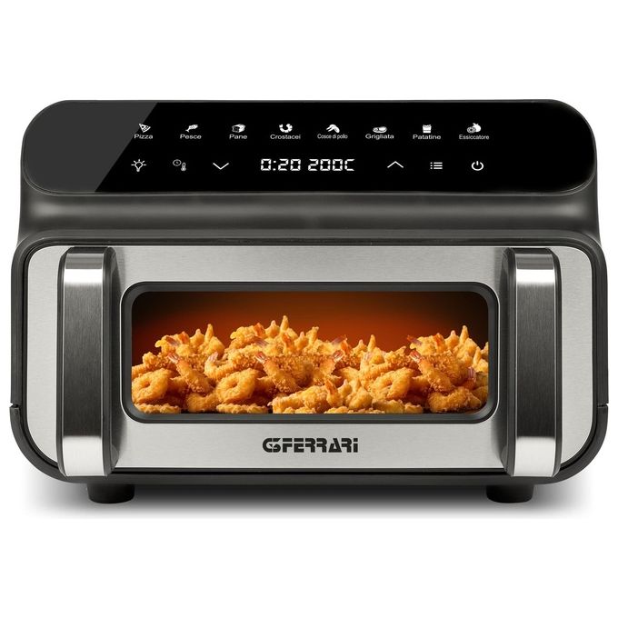 G3 Ferrari G10181 Friggisano BBQ Friggitrice ad aria 10 L 2000 W 8 Programmi Doppia Resistenza colore Nero