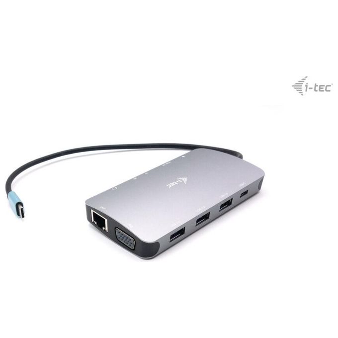 I-tec C31NANODOCKVGAPD Metal Nano Docking Station USB-C HDMI VGA LAN Gigabit Power Delivery 100W colore Argento