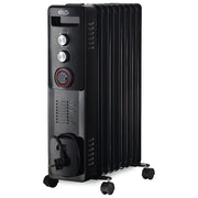Argoclima 191150027 WARM BLACK TT 9 Riscaldatore Ambiente Elettrico a Olio 2400 W per stanze fino a 70 m³ con Timer 24 h e 9 Elementi colore Bianco