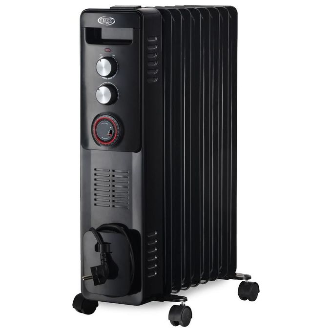 Argoclima 191150027 WARM BLACK TT 9 Riscaldatore Ambiente Elettrico a Olio 2400 W per stanze fino a 70 m³ con Timer 24 h e 9 Elementi colore Bianco