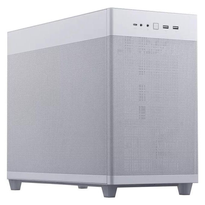 ASUS Prime AP201 TG, Case Micro-ATX, 33 litri, Pannelli Tool-free, Mesh quasi filtrante, Supporto per Dissipatori da 360 mm, Compatibile con Schede Grafiche fino a 338 mm e PSU ATX standard, Bianco