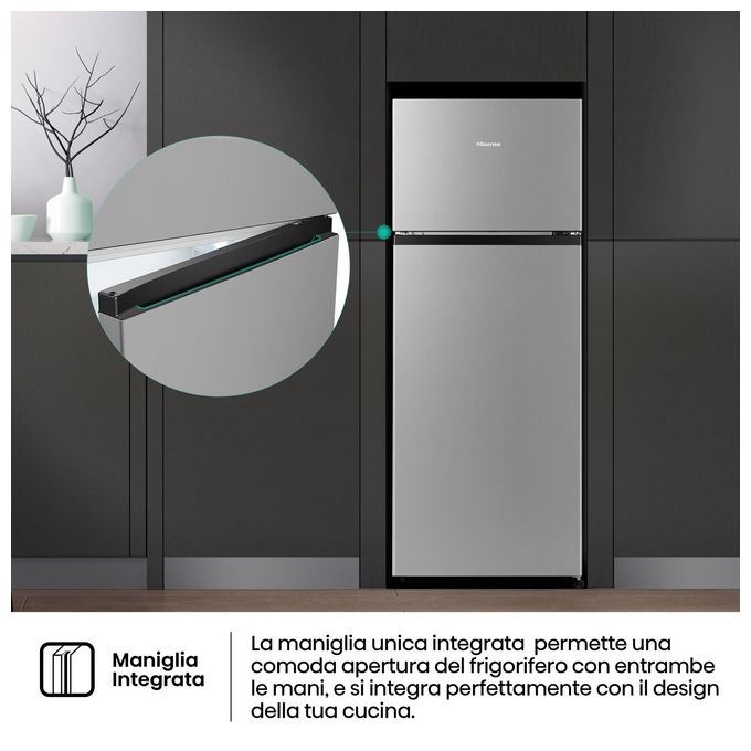 Hisense RT267D4ADE Frigorifero Doppia Porta 206 L 143,4 cm Classe E 40 dB Statico colore Argento