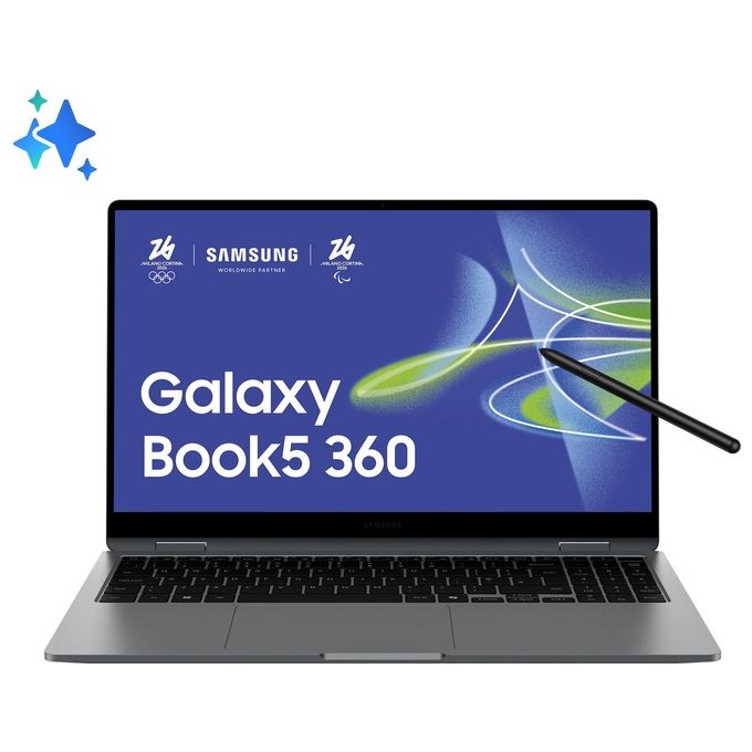 Samsung NP750QHA-KA1IT Galaxy Book5 360 Notebook 2 in 1 15.6'' Intel Core Ultra 5 226V 16 GB RAM 512 GB SSD Windows 11 Home colore Grigio