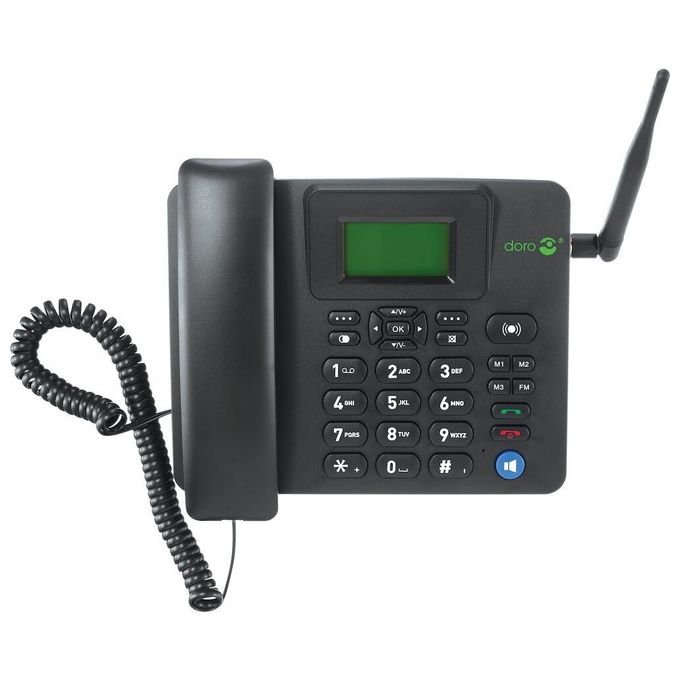 Doro 380511 4100H Telefono IP con Display LCD 128 x 64 Pixel Bluetooth 4.2 4G LTE Vivavoce Rubrica 500 Contatti colore Nero