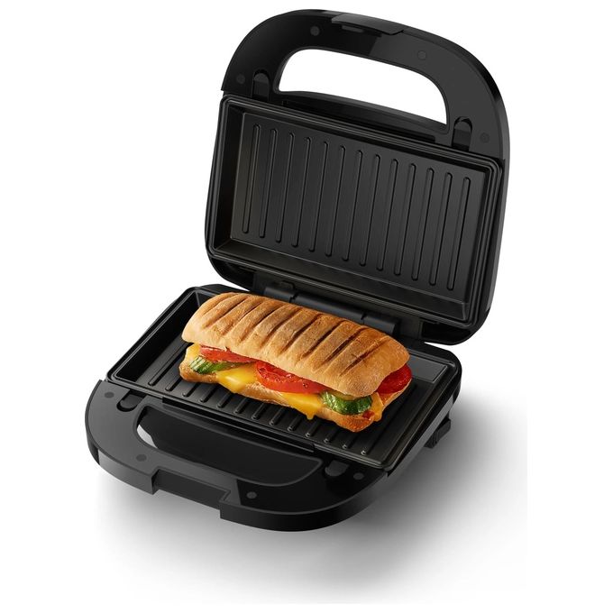 Philips HD2350-80 Serie 5000 Tostiera per Panini Sandwich e Waffle 3 Piastre Antiaderenti Removibili 750W colore Nero