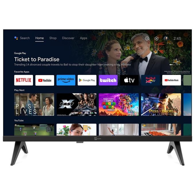 TELE System TS22FHD SMG14 12V Smart TV LED 22'' Full HD Android TV 11 DVB-T2 S2 Wi-Fi Bluetooth colore Nero