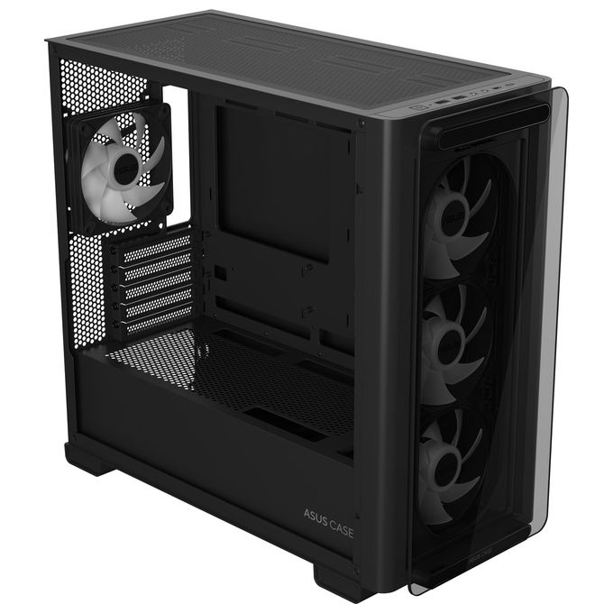ASUS 90DC00K0-B19010 A23 PLUS TG Case PC Micro Tower con 4 Ventole ARGB Preinstallate e Pannello in Vetro Temperato colore Nero