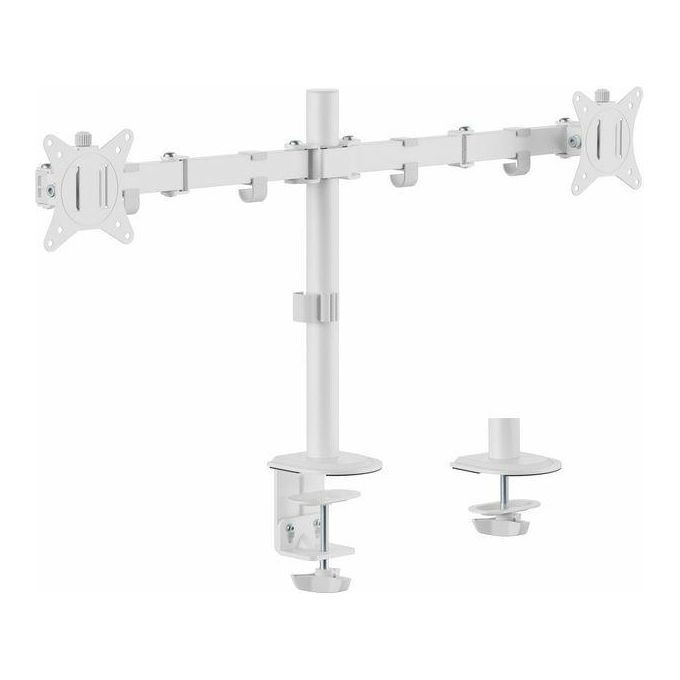 Equip 650167 Supporto da Tavolo Doppio Monitor Articolato 17'' 32'' VESA 100x100 Regolazione Altezza colore Bianco