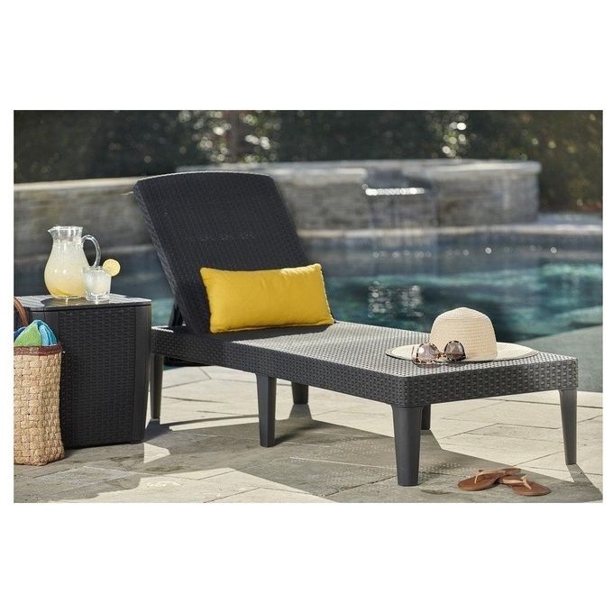 Keter Jaipur Lettino da Giardino Pieghevole Schienale Regolabile 4 Posizioni Effetto Polirattan 187x58x29 cm colore Cappuccino