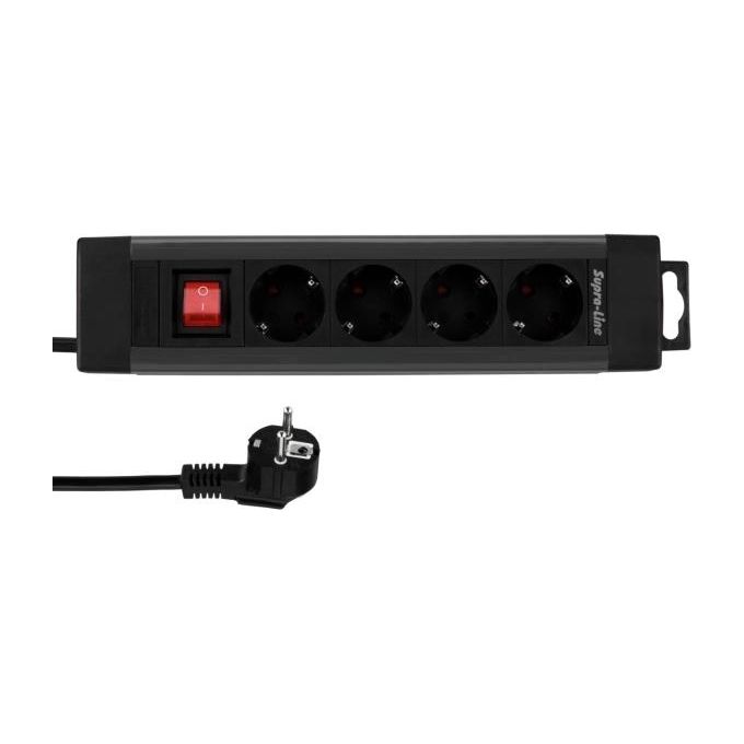 Rev Presa Multipla 4 Ingressi 1.9mt Supraline con Interruttore Antracite