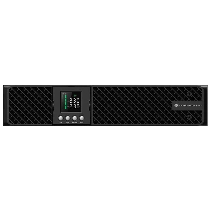 Conceptronic ZEUS51E2K Gruppo di Continuita' UPS Doppia Conversione Online 2 kVA 2000 W 8 Prese C13 USB RS232 EPO colore Nero