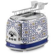 Ariete 155-0C Capri Tostapane 2 Fette 815W 6 Livelli di Doratura Vassoio Raccogli Briciole Funzione Defrost colore Bianco e Blu