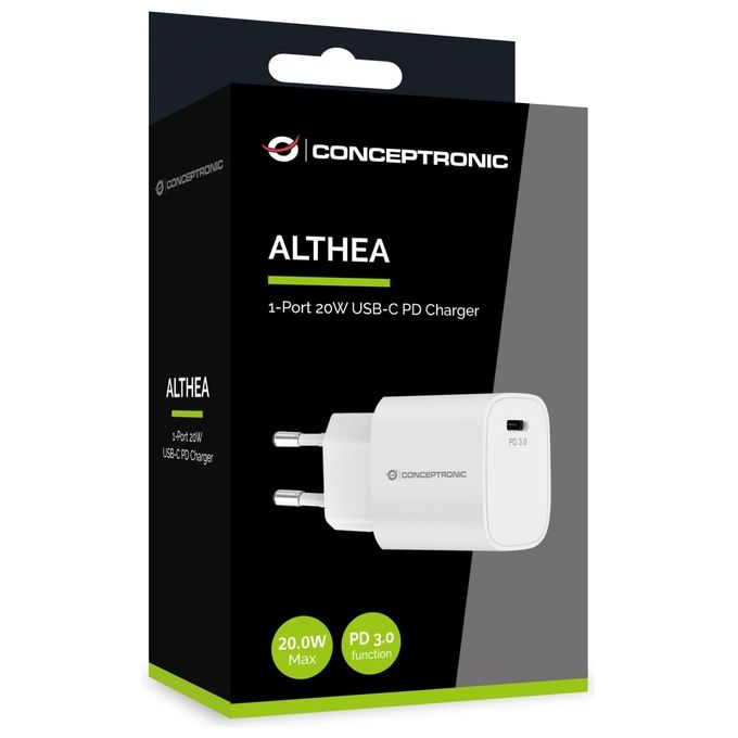 Conceptronic Althea14W Caricabatterie per Dispositivi Mobili Universale Bianco Ac Ricarica Rapida Interno
