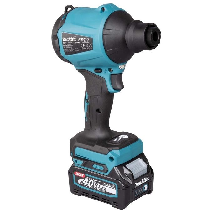Makita AS001GZ Soffiatore Aspiratore a Batteria 40 V max XGT Motore Brushless Portata 1,1 m³-min Velocita' 200 m-s Pressione 29,7 kPa colore Nero Blu