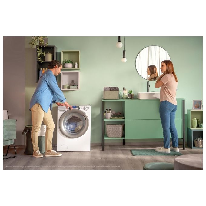 Candy RPW4856BWMR9-1-S RapidÓ Pro Lavasciuga Frontale 8-5 Kg 1400 rpm Classe A Inverter Vapore Wi-Fi (85x60x54 cm) colore Bianco