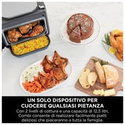 Ninja SFP700EU Combi Multicooker 12 in 1 Forno e Friggitrice ad Aria 12 Funzioni di Cottura colore Grigio