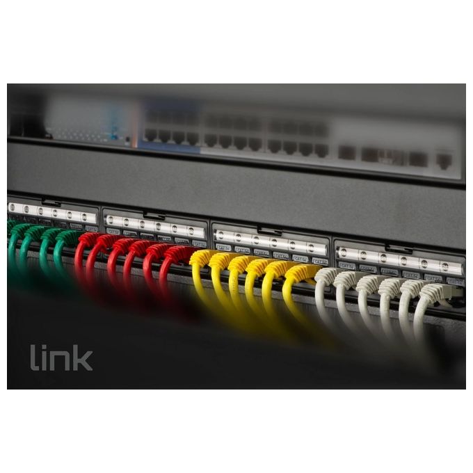 Link pannello patch 24 porte senza moduli con frame removibili