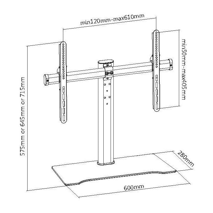 Nilox EQ650601 Supporto da Tavolo con Base in Vetro 600x400mm 32