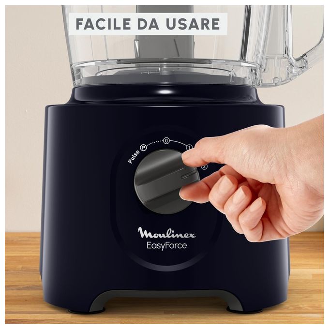 Moulinex FP242810 Easy Force Robot da Cucina 800W 2.4L 15 Funzioni 4 Accessori colore Nero